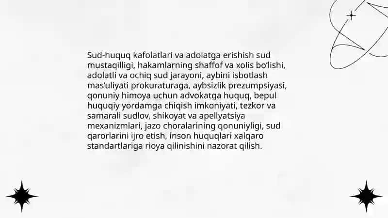 Inson huquq va erkinliklarining kafolatlari 4