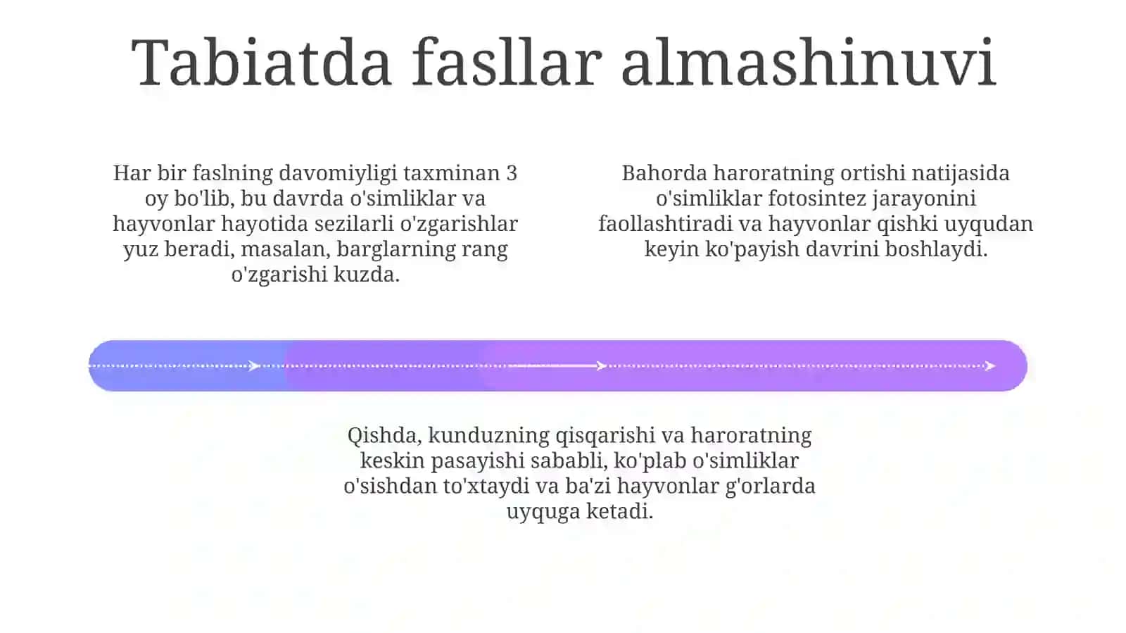 Fasllar va tabiatdagi o'zgarishlar 4