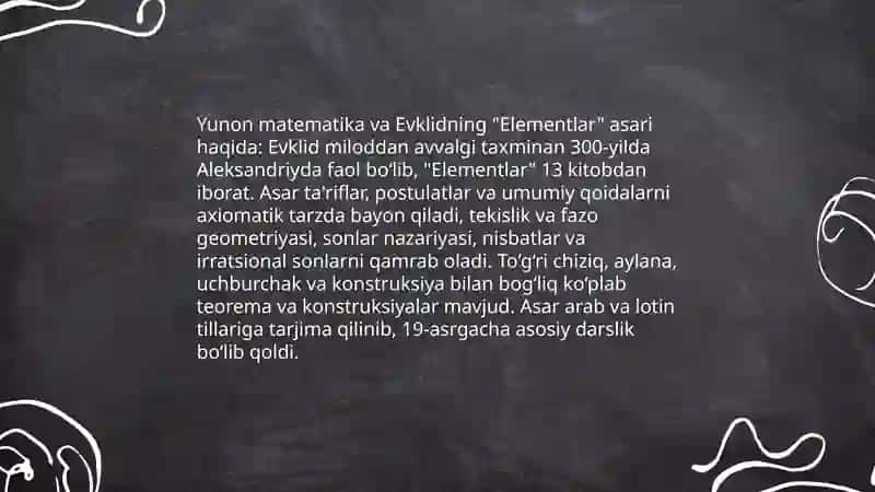 Geometrik tushunchalarning paydo boʻlish tarixi 4