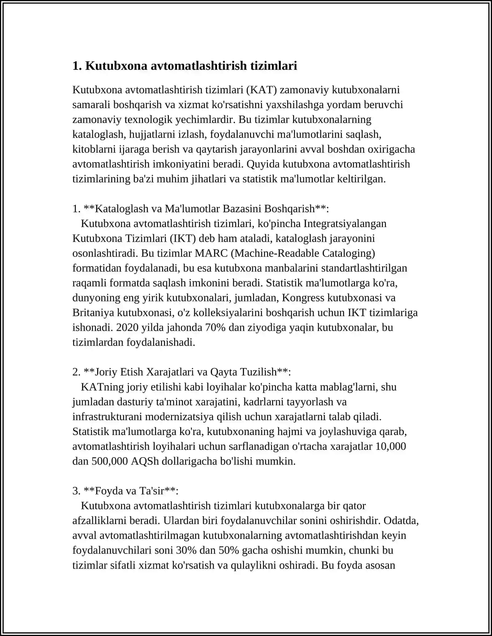 KUTUBXONA-AXBOROT MUASSASALARIDA FOYDALANILAYOTGAN TEXNIK VOSITALAR VA TEXNOLOGIK JARAYONLAR 4