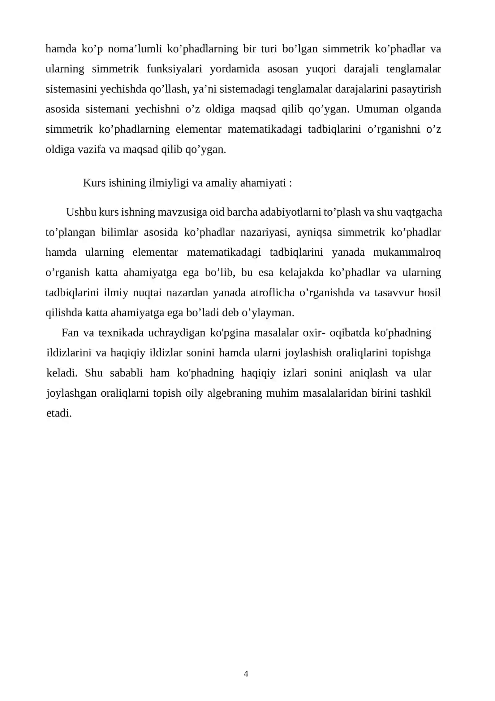 Ko’phadning haqiqiy ildizlarini taqribiy hisoblash usullari 4
