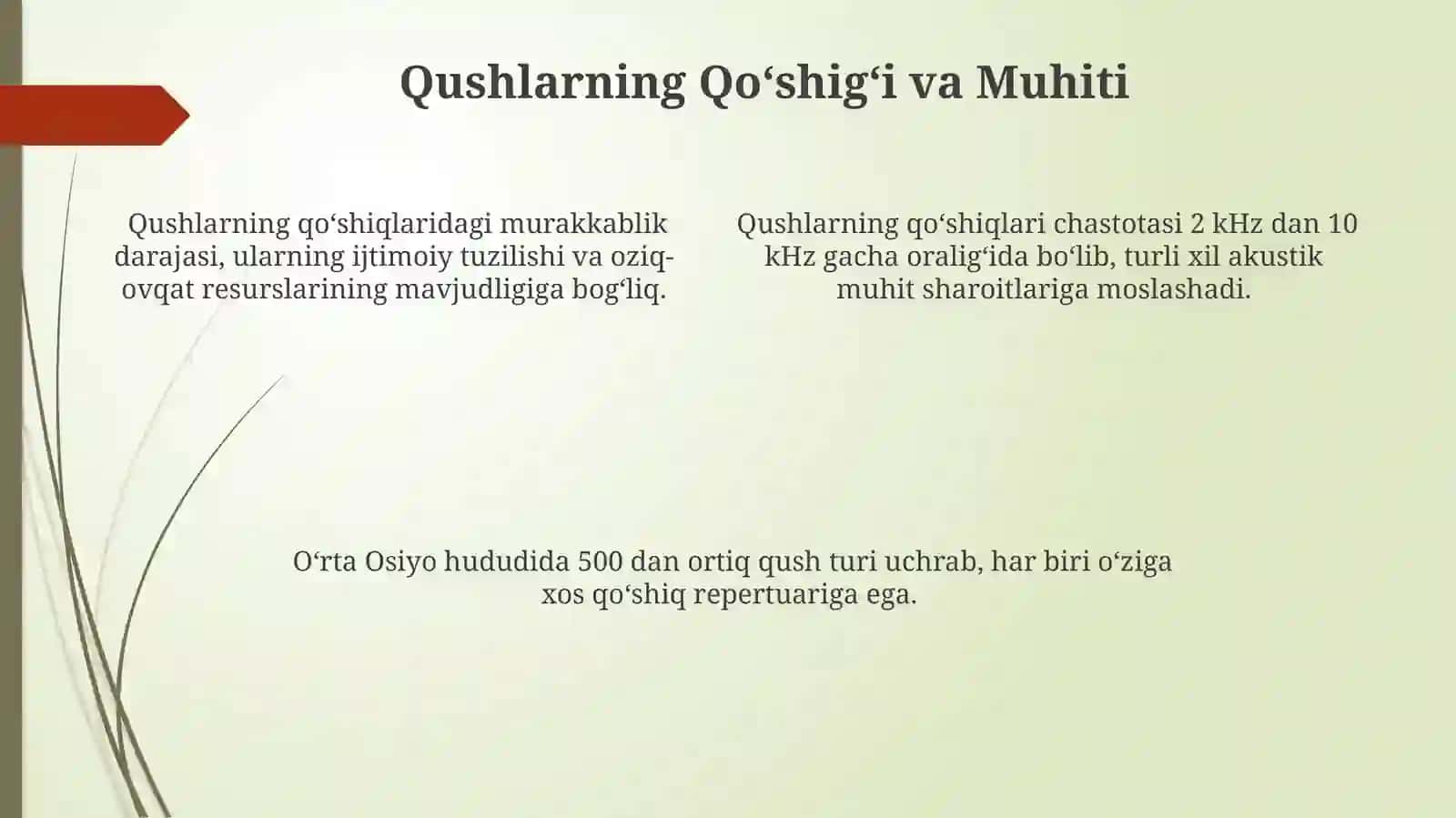 Qushlarning Qo‘shig‘i: Kirish 4