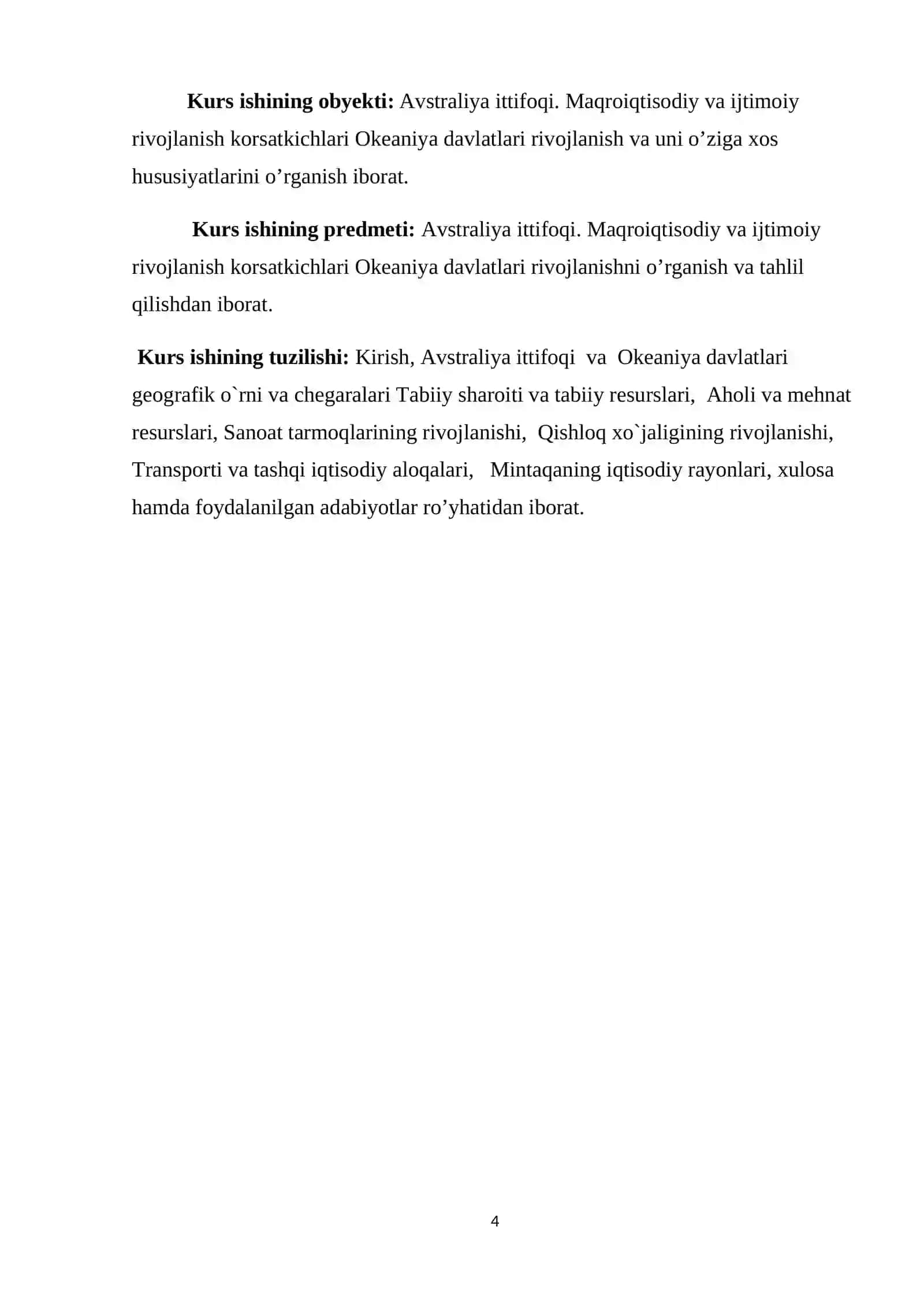 Avstraliya ittifoqi. Maqroiqtisodiy va ijtimoiy rivojlanish korsatkichlari Okeaniya davlatlari rivojlanish 4