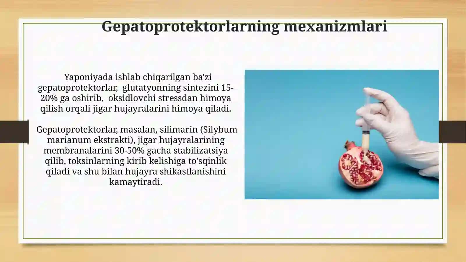 Jigar faoliyatiga ta'sir etuvchi vositalar.Gepatoprotektorlar 4