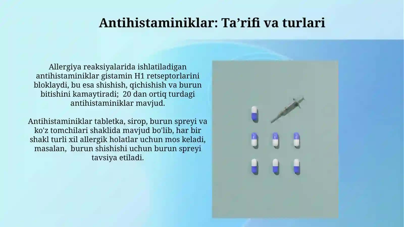 Antigistamin steroid va steroid-bo'lmagan vositalar 4