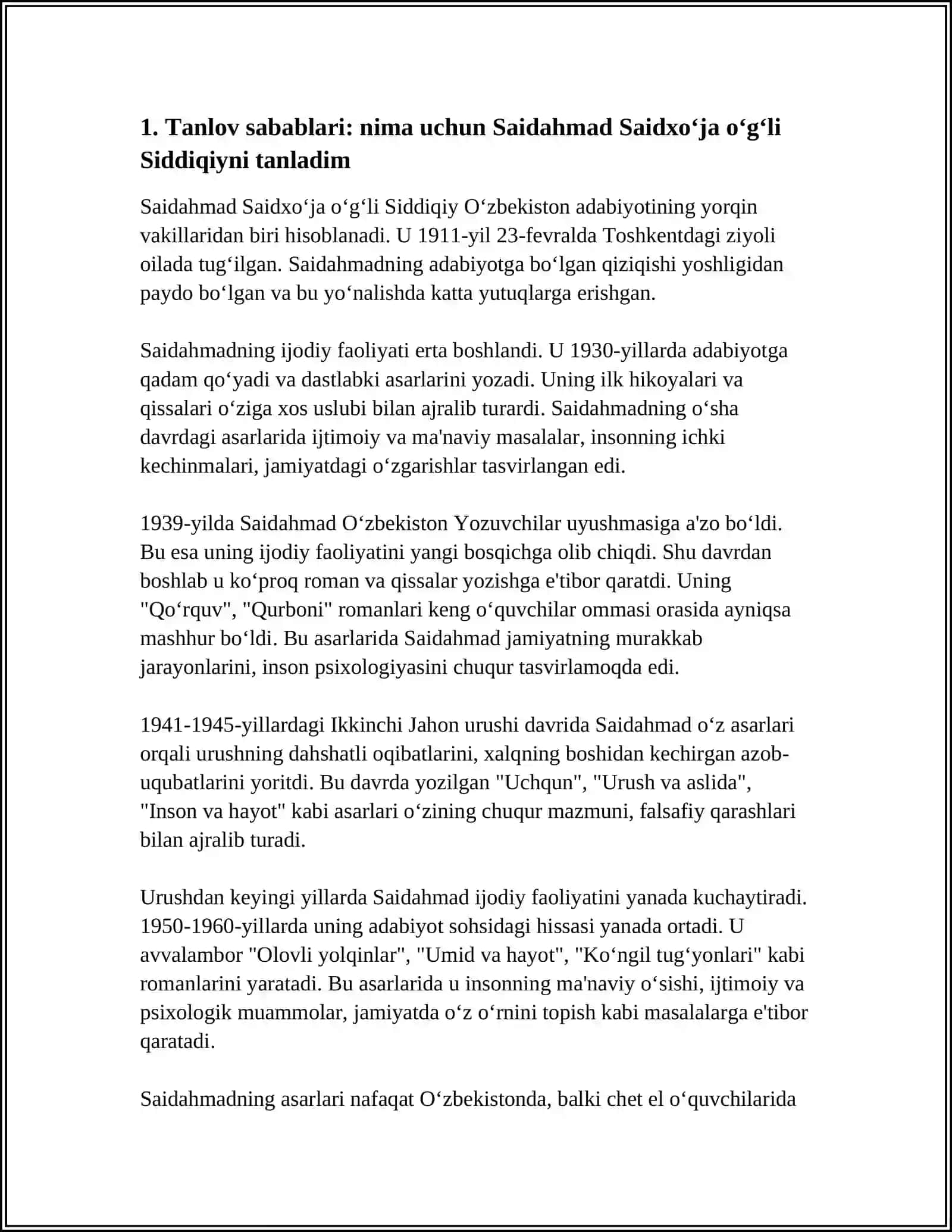 JADIDLAR MAVZUSIDA MEN SAIDAHMAD SAIDXOʻJA OʻGʻLI SIDDIQIY JADIDIMIZNI TANLAGANMAN 4
