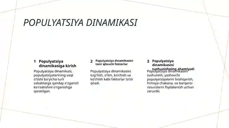 Populyatsiyalar Ekologiyasi 4