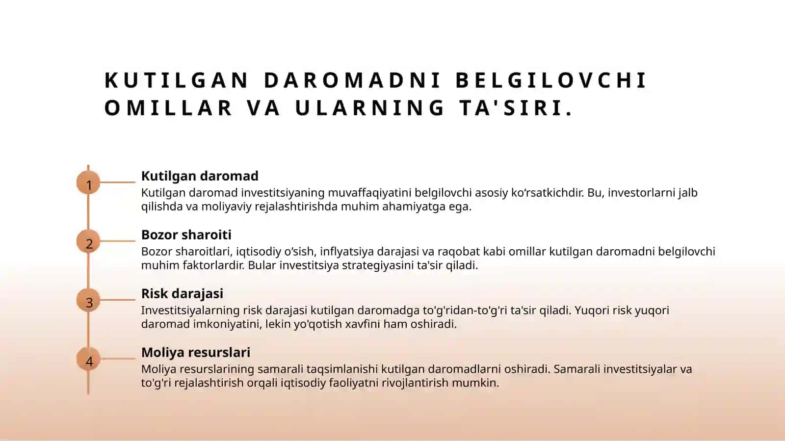 Investitsiyalarning kutilgan daromadi 4