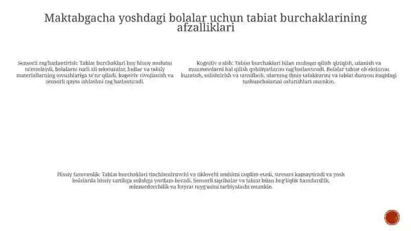 Maktabgacha TaʼLim Muassasalarida Tabiat Burchagini Tashkil Etish 4