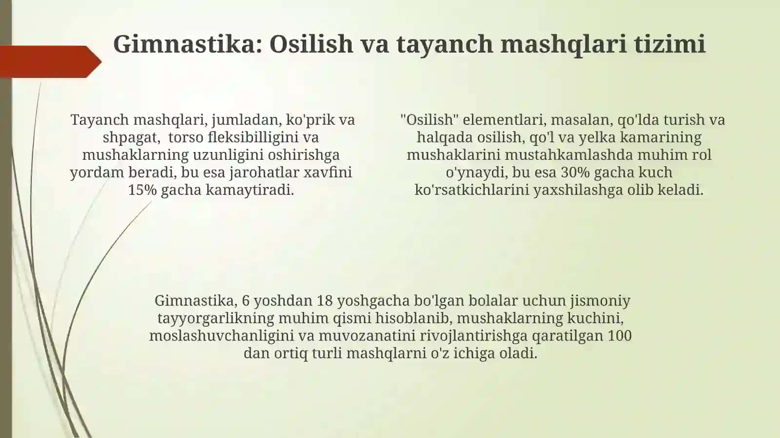 Gimnastika: Osilish va tayanish mashqlarini o'rgatish seriyasi 4
