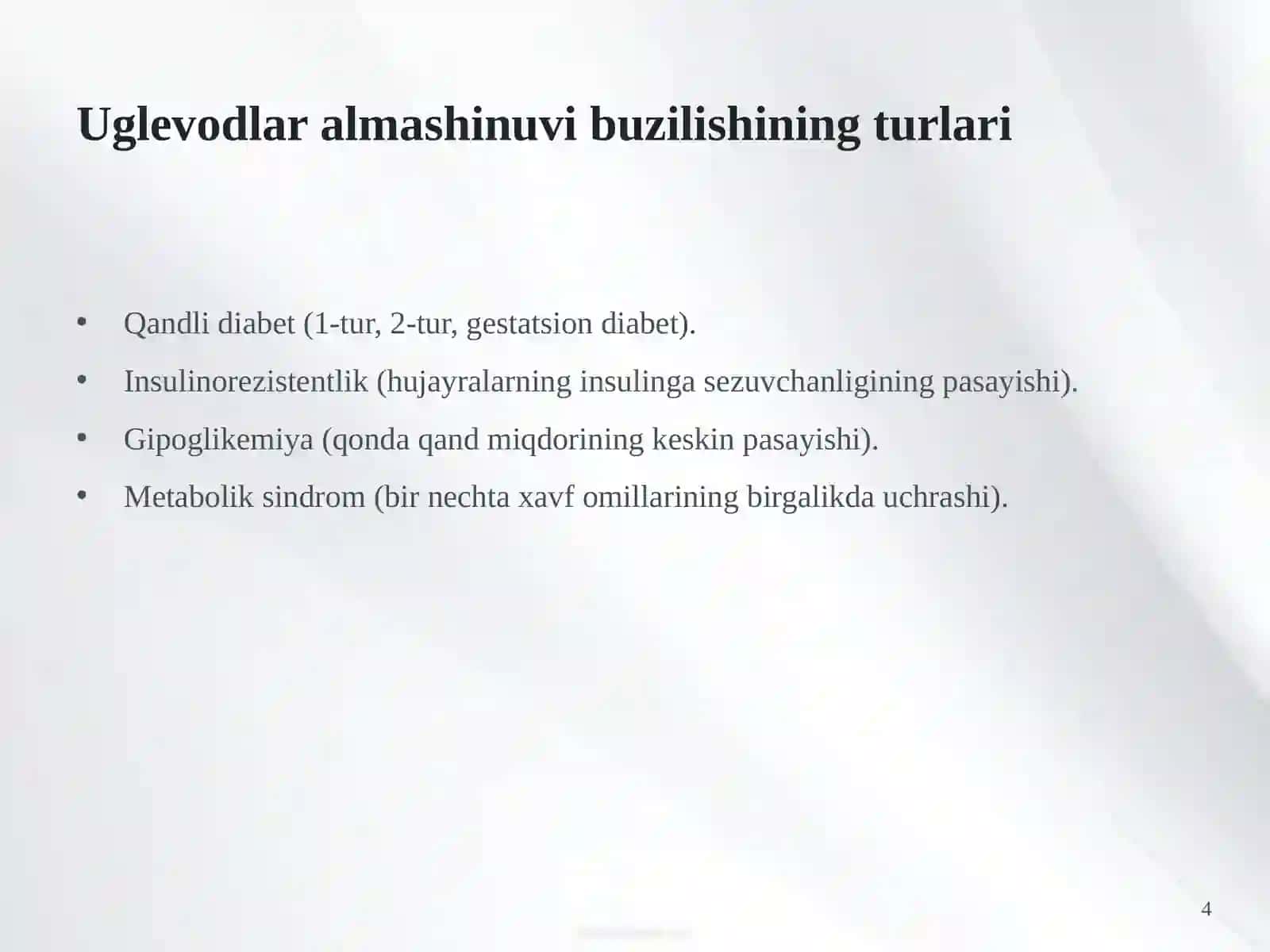 Uglevodlar almashinuvining buzilish mexanizmlari va ularni bartaraf etish yo'llari 4