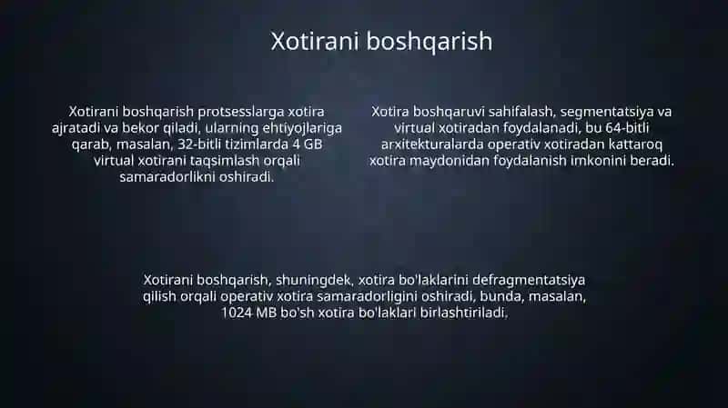 Operatsion tizimlar vazifalari 4