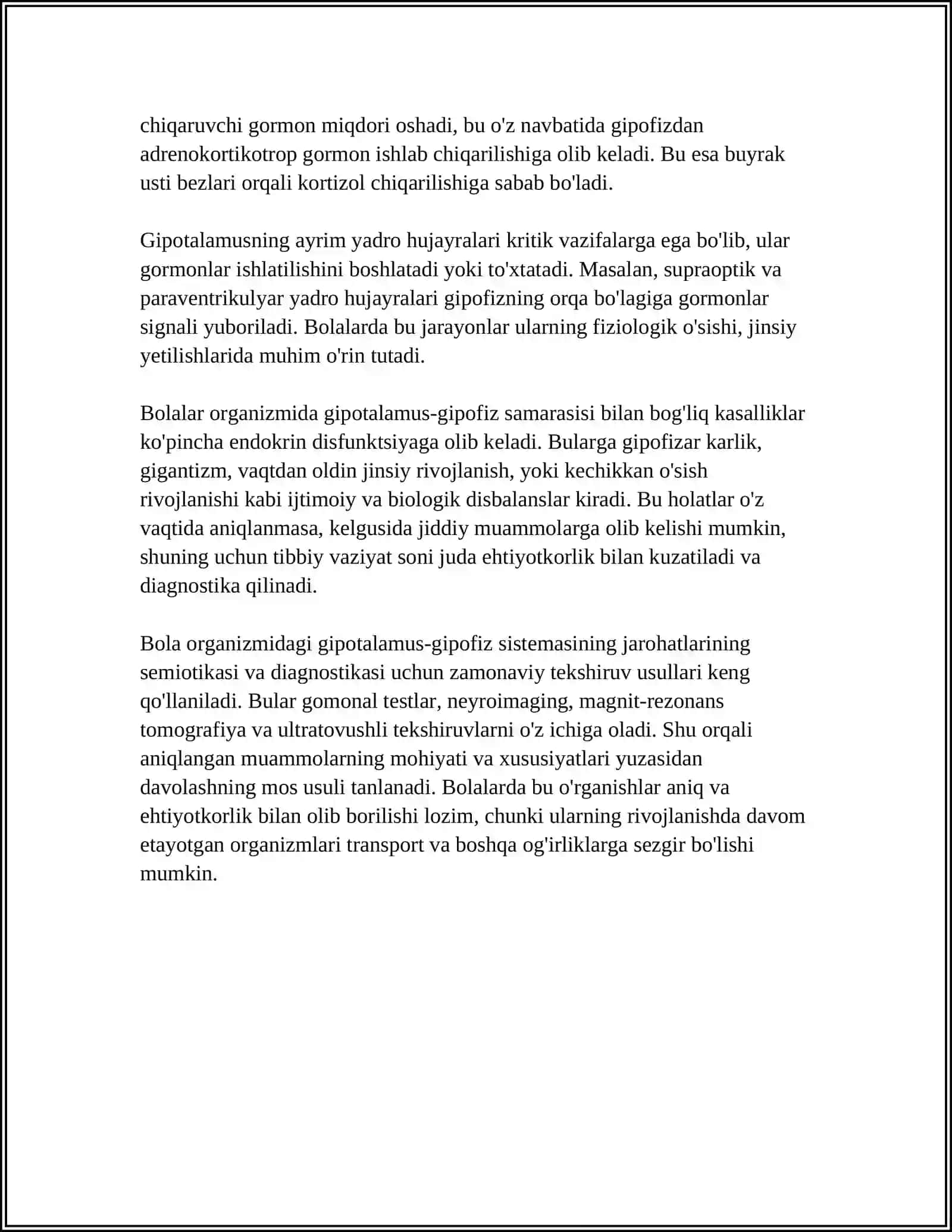 BOLALARDA ENDOKRIN TIZIMINING ANATOMO-FIZIOLOGIK XUSUSIYATLARI TEKSHIRISH USULLAR.JAROXATLANISHI SEMIOTIKASI 4