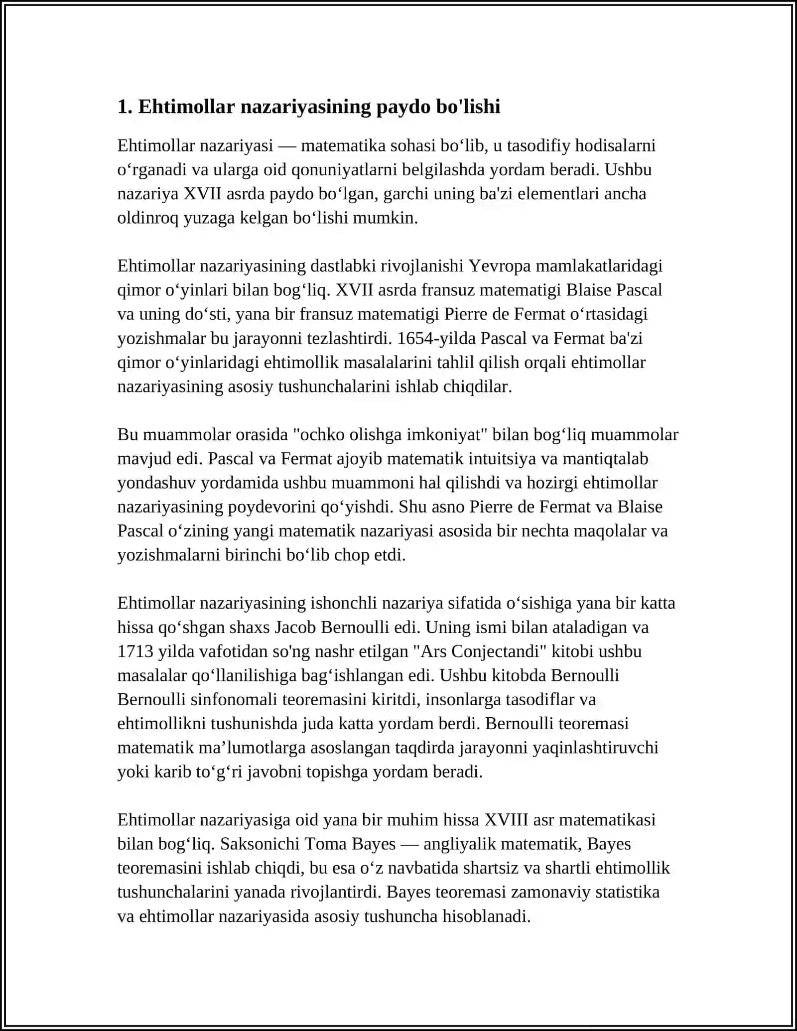 Ehtimollar nazariyasi rivojlanishi 4