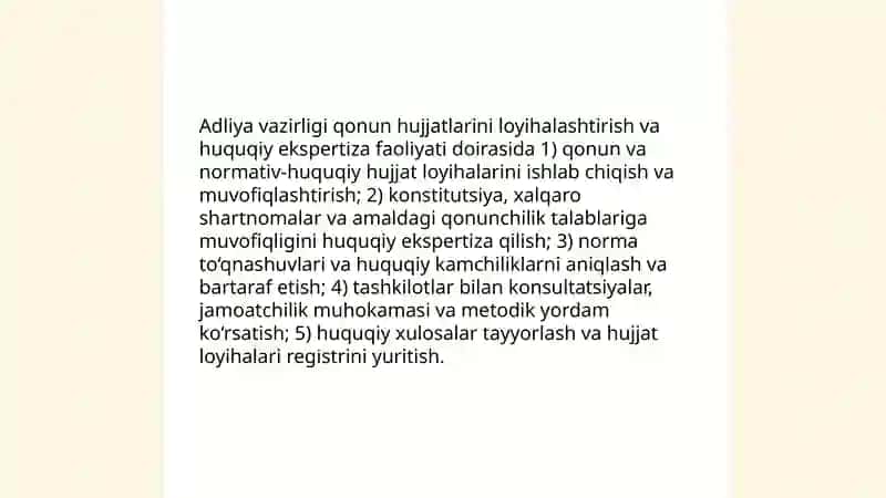 Adilya vazirligi asosiy vazifalari va funksiyalari 4