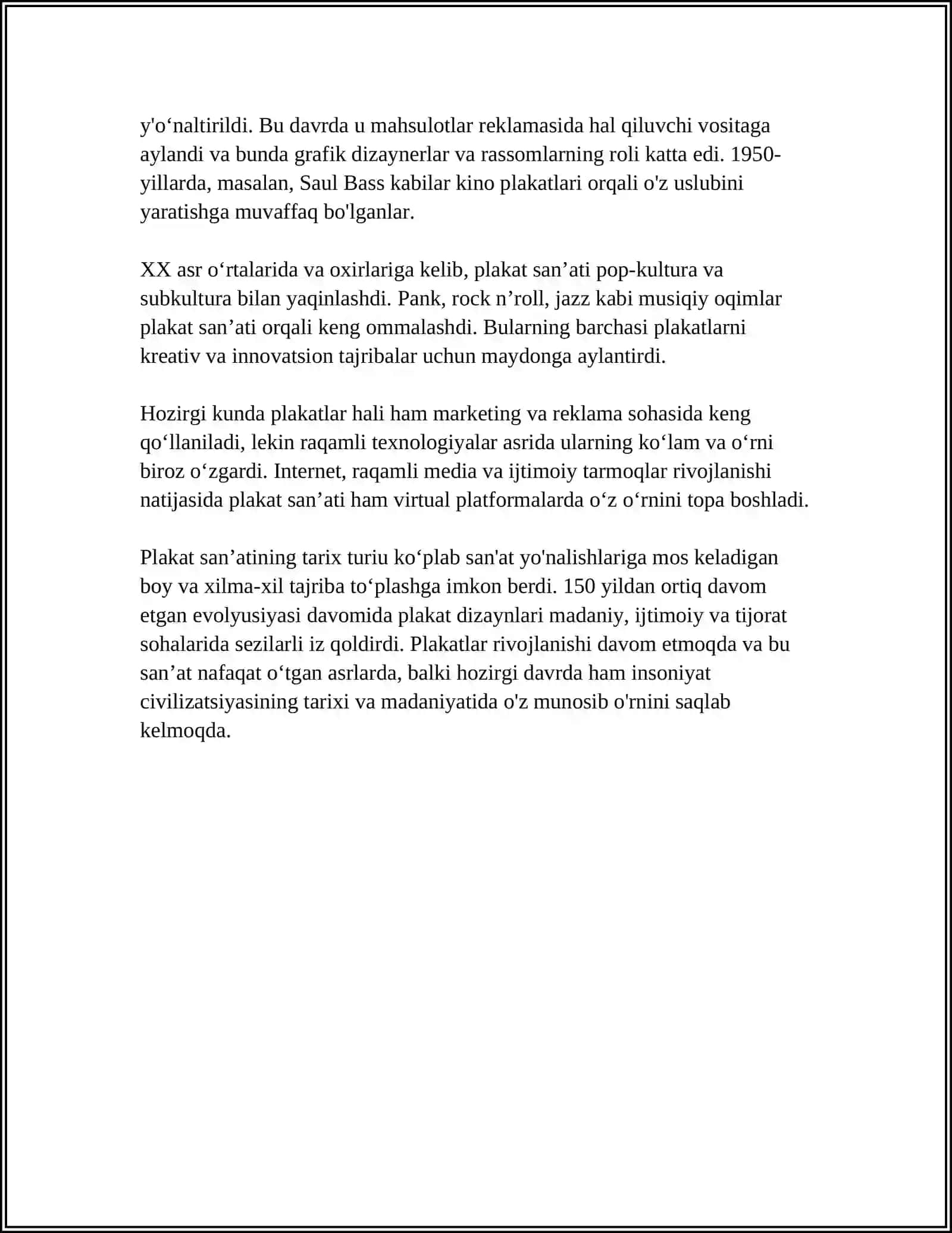 PLAKAT GRAFIKASIDA KAMPAZITSIYA 4