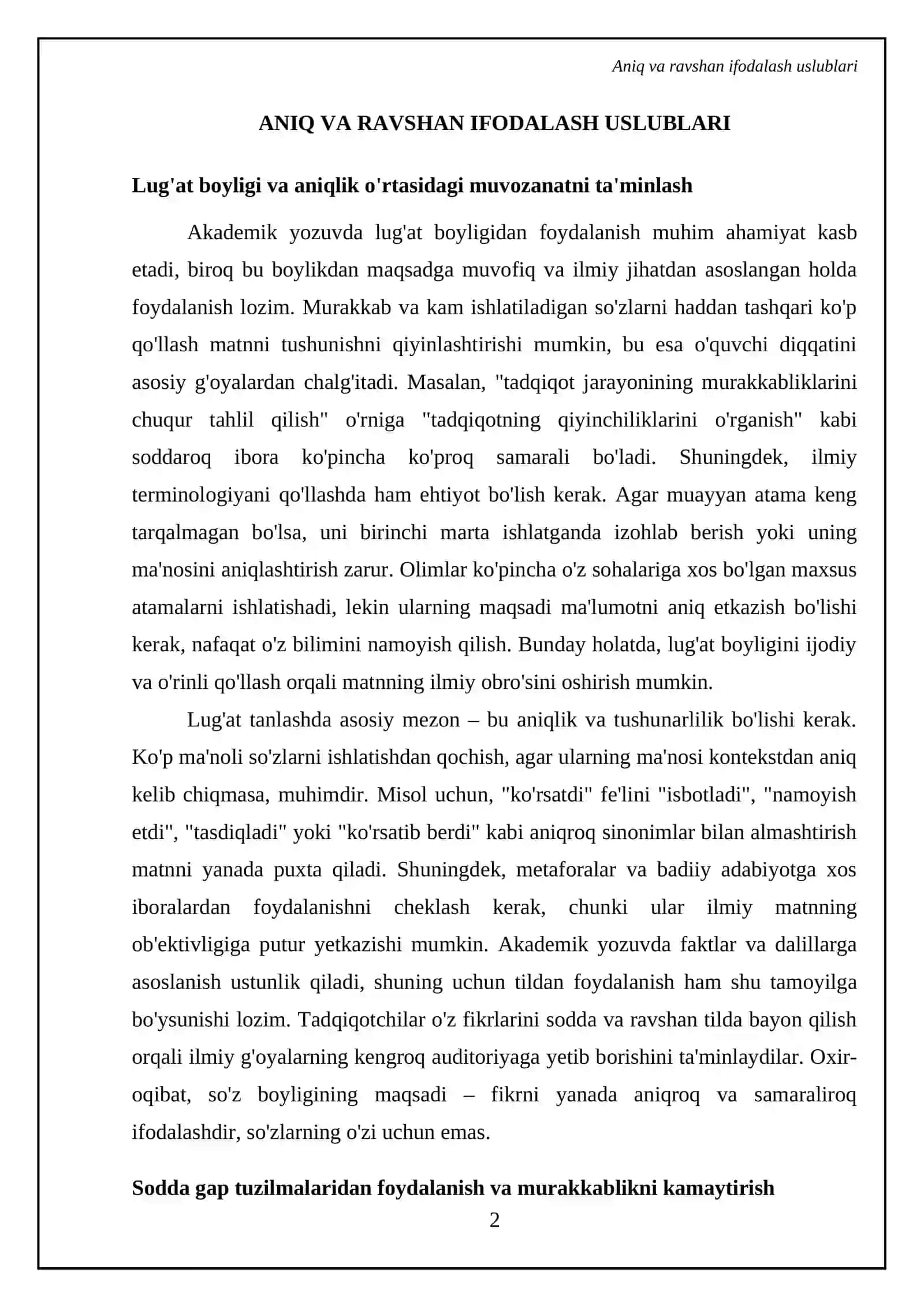 Akademik yozuvning asosiy tamoyillari 4