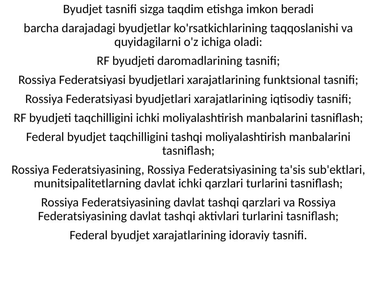 Rossiya Federatsiyasining byudjet tasnifi 4