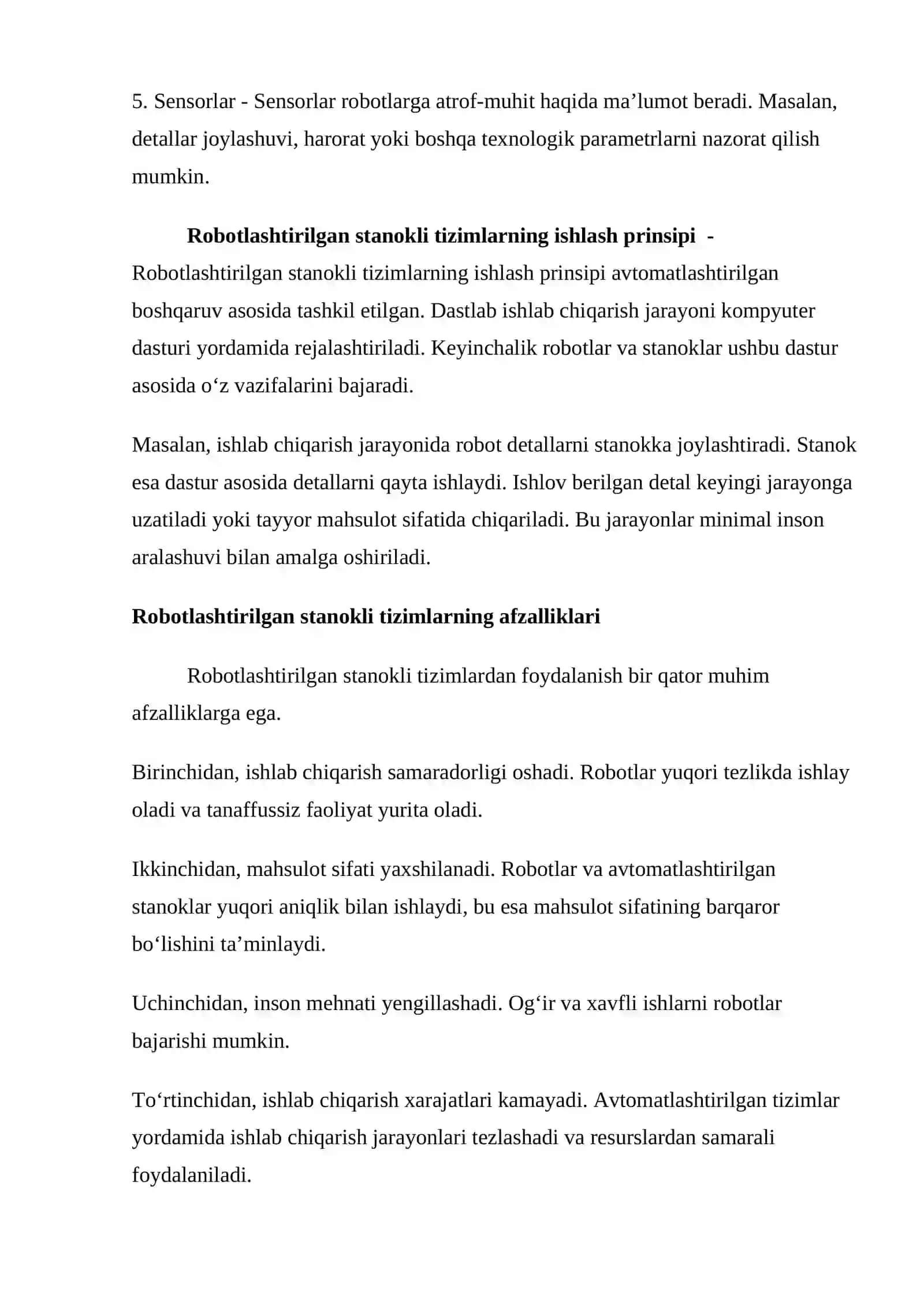 Robotlashtirilgan stanokli tizimlari 4