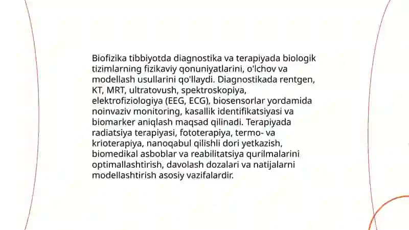 Biofizika fanining boʻlimlari,boshga fan sohalari bilan aloqadorligi 4