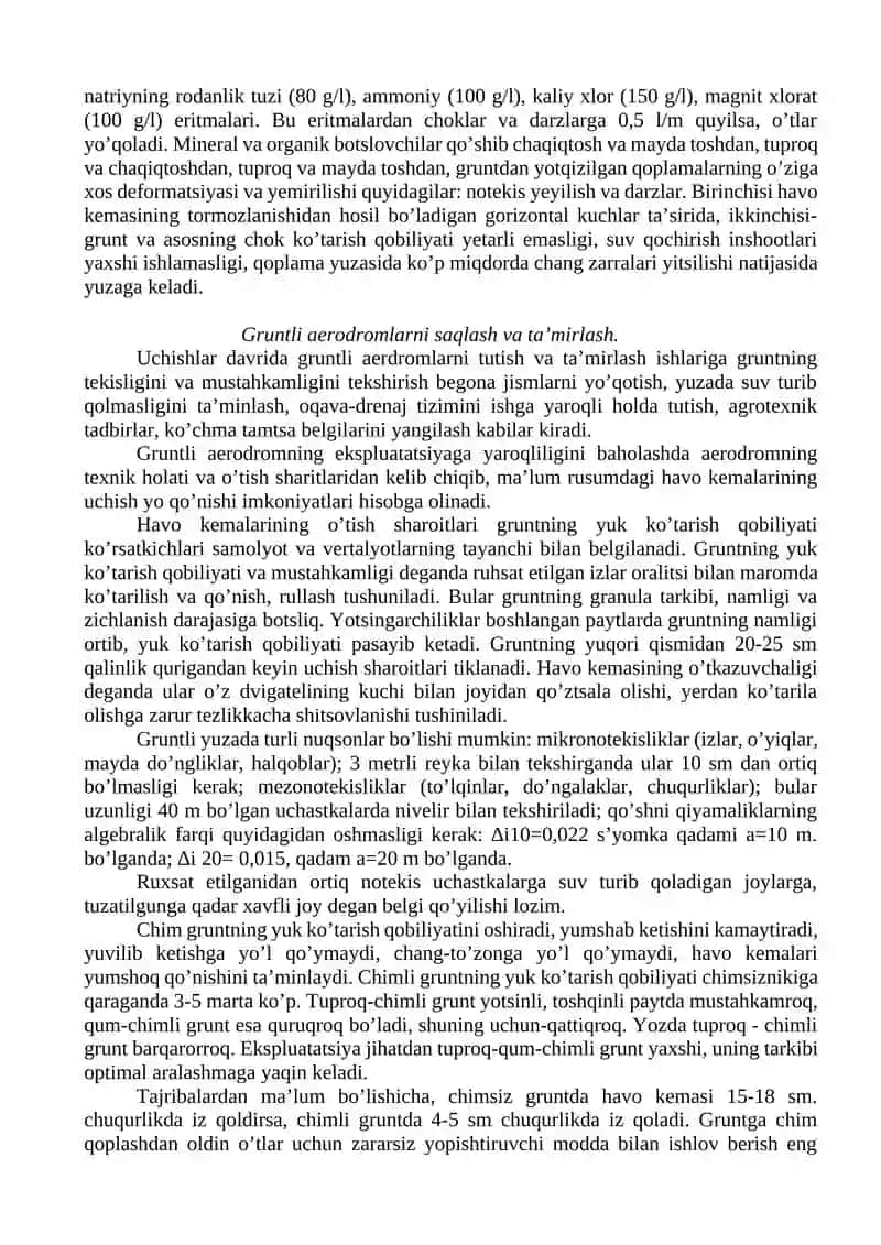 Aerodromlarni ekspluatatsion saqlash va ta’mirlash bo‘yicha asosiy qoidalar 4