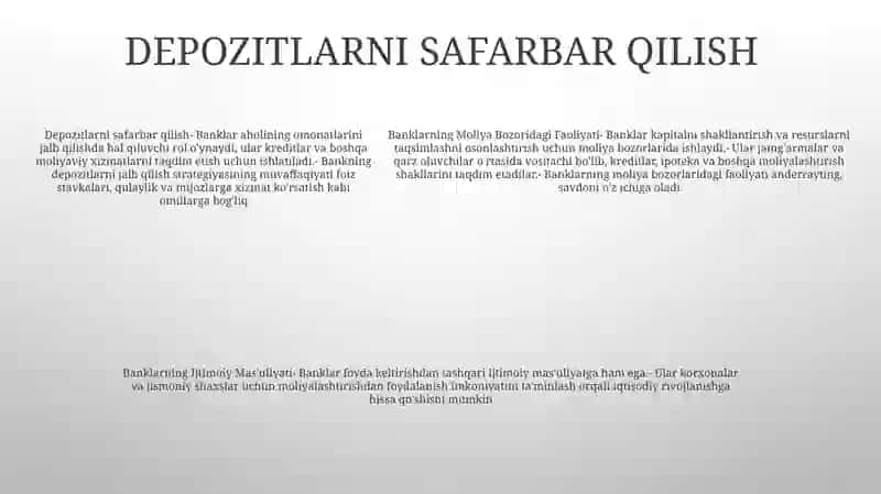 Banklarning Moliya Bozoridagi Faoliyati 4