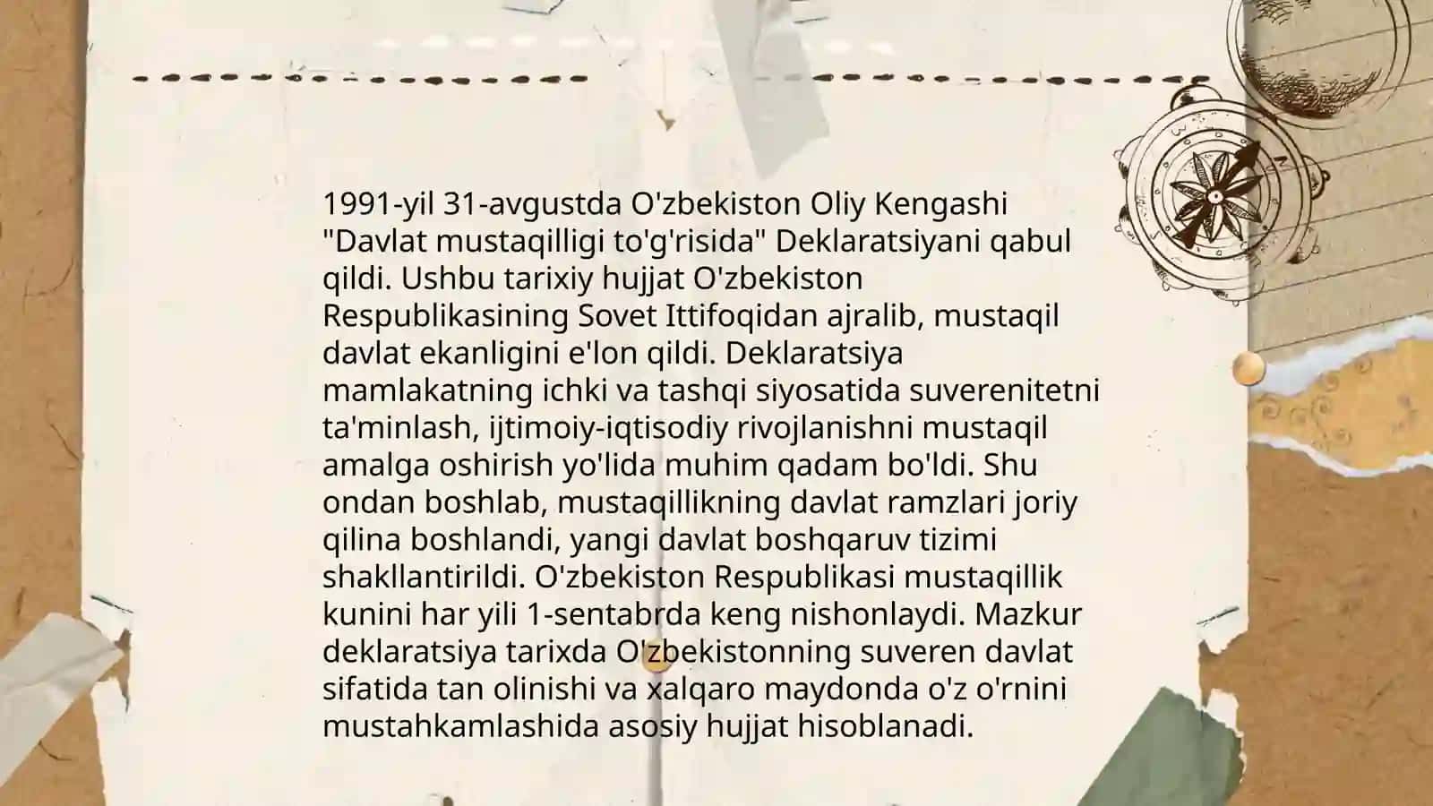 O'zbekiston Respublikasining mustaqillik yo'lini topish 4
