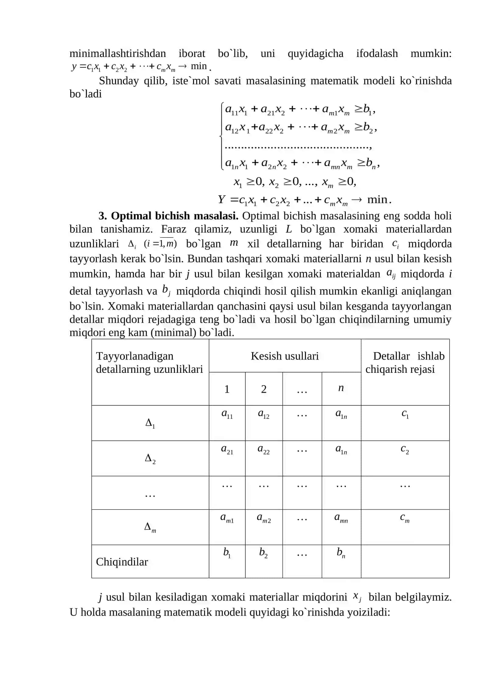 Chiziqli programmalashtirish predmeti 4