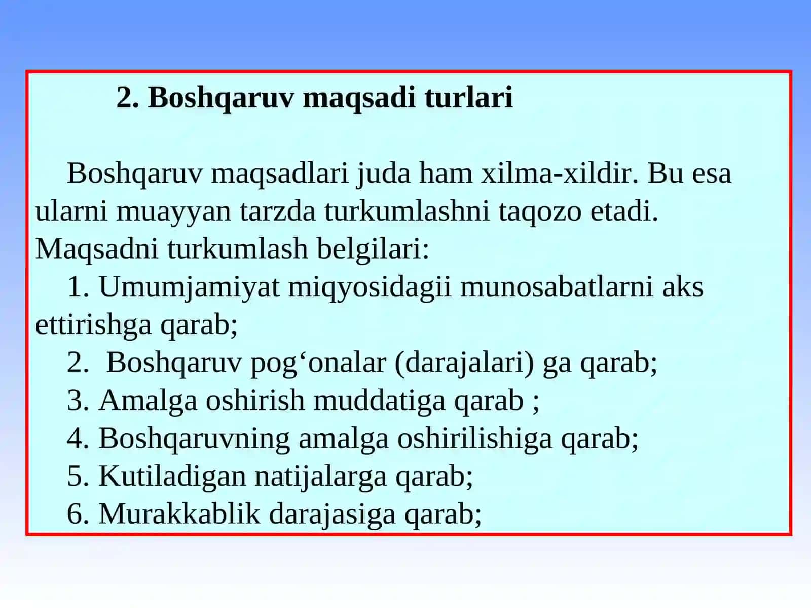 Boshqaruv Maqsadi va Funksiyalari 4