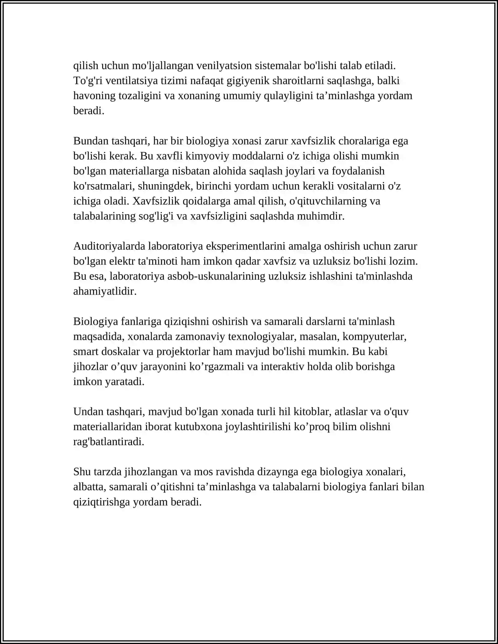BIOLOGIYA XONASI VA TIRIK TABIAT BURCHAGIDAGI DARSDAN TASHQARI ISHLAR METODOKASI 4