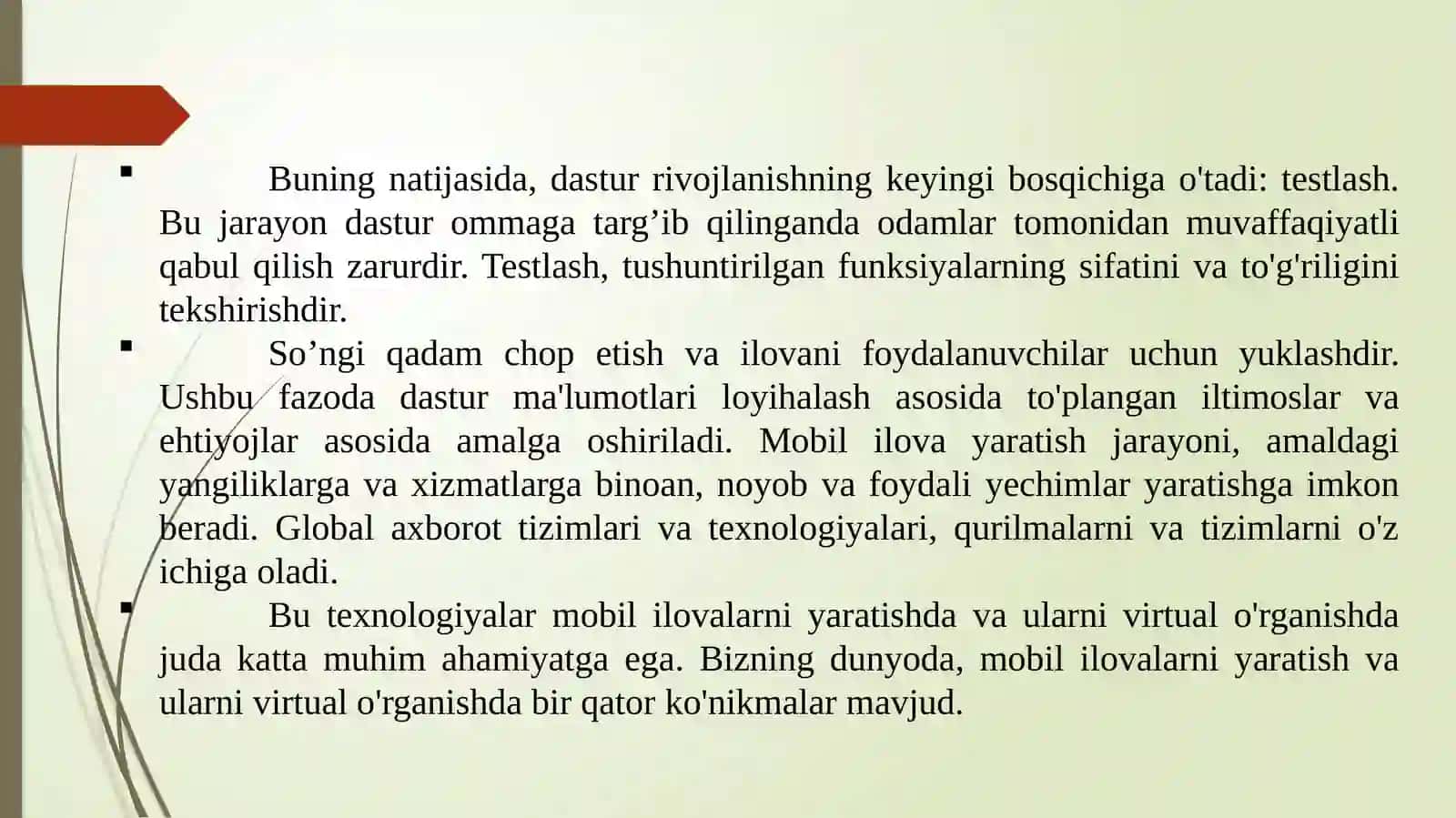 Mobil ilovalarga ko’rsatiladigan xizmatlarni tahlil qilish 4