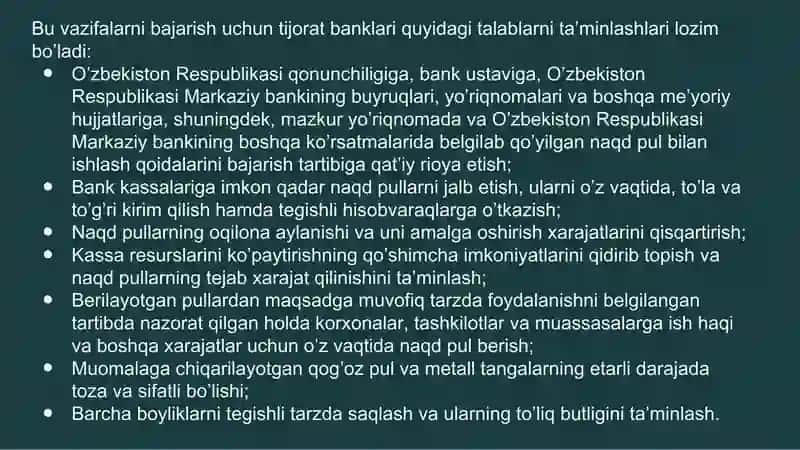 Banklarda naqd pul va kassa operatsiyalari auditi 4