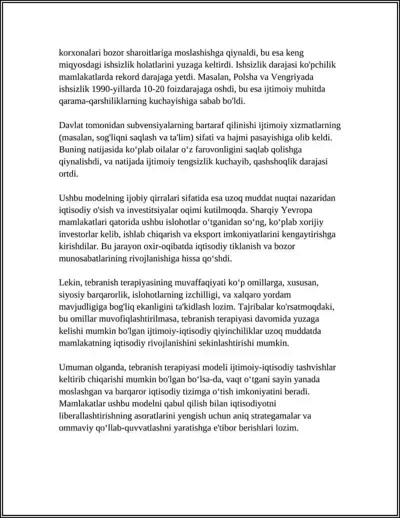 BOZOR IQTISODIYOTIGA O‘TAYOTGAN MAMLAKATLARNING IQTISODIY RIVOJLANISH MODELLARI 4