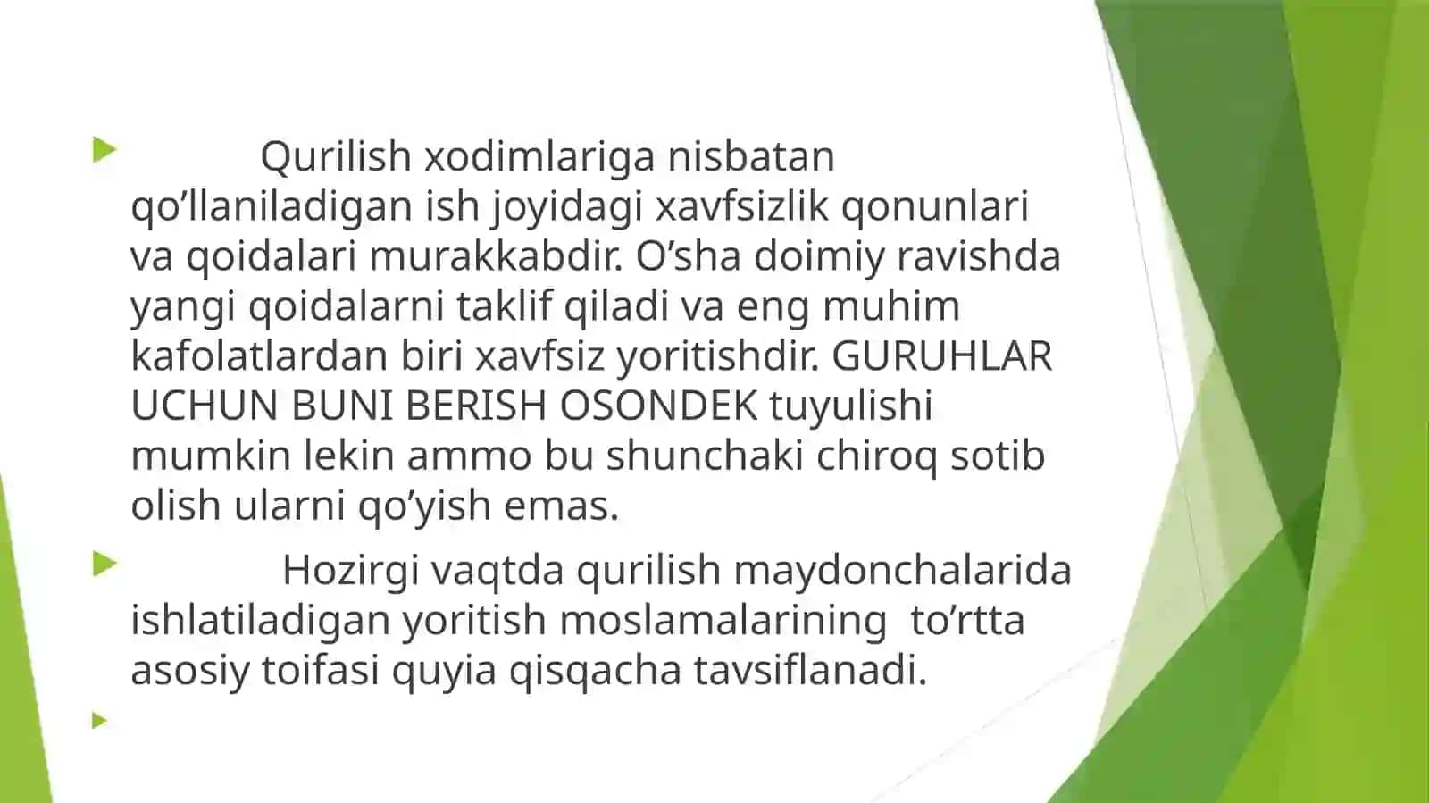 Qurilishni yoritish texnalogiyasi 4