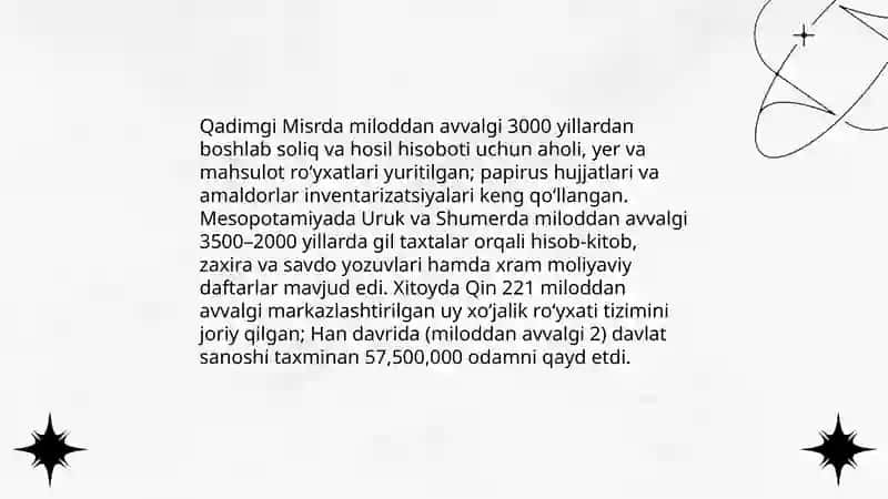 Statistikaning rivojlanish tarixi 4