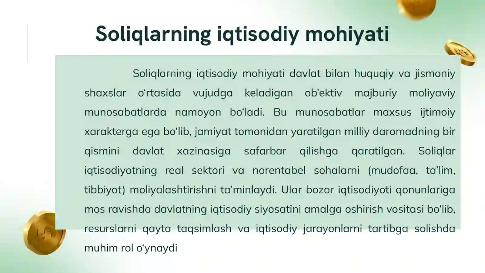 Soliqlarning makroiqtisodiy mohiyati va roli 4