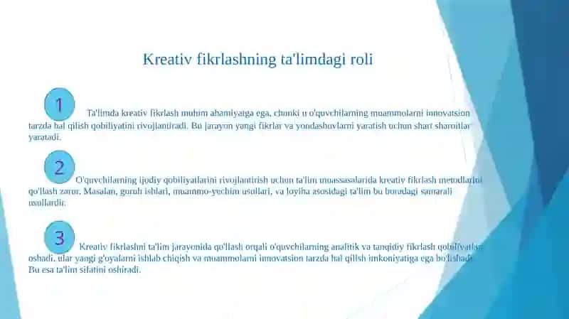 Kreativ fikrlash usullari va metodikalari 4
