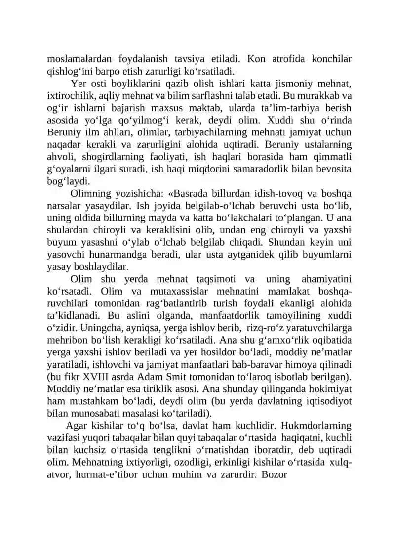 BERUNIYNING ASARLARIDA KISHILIK EHTIYOJI, MEHNAT VA HUNAR MASALALARI 4