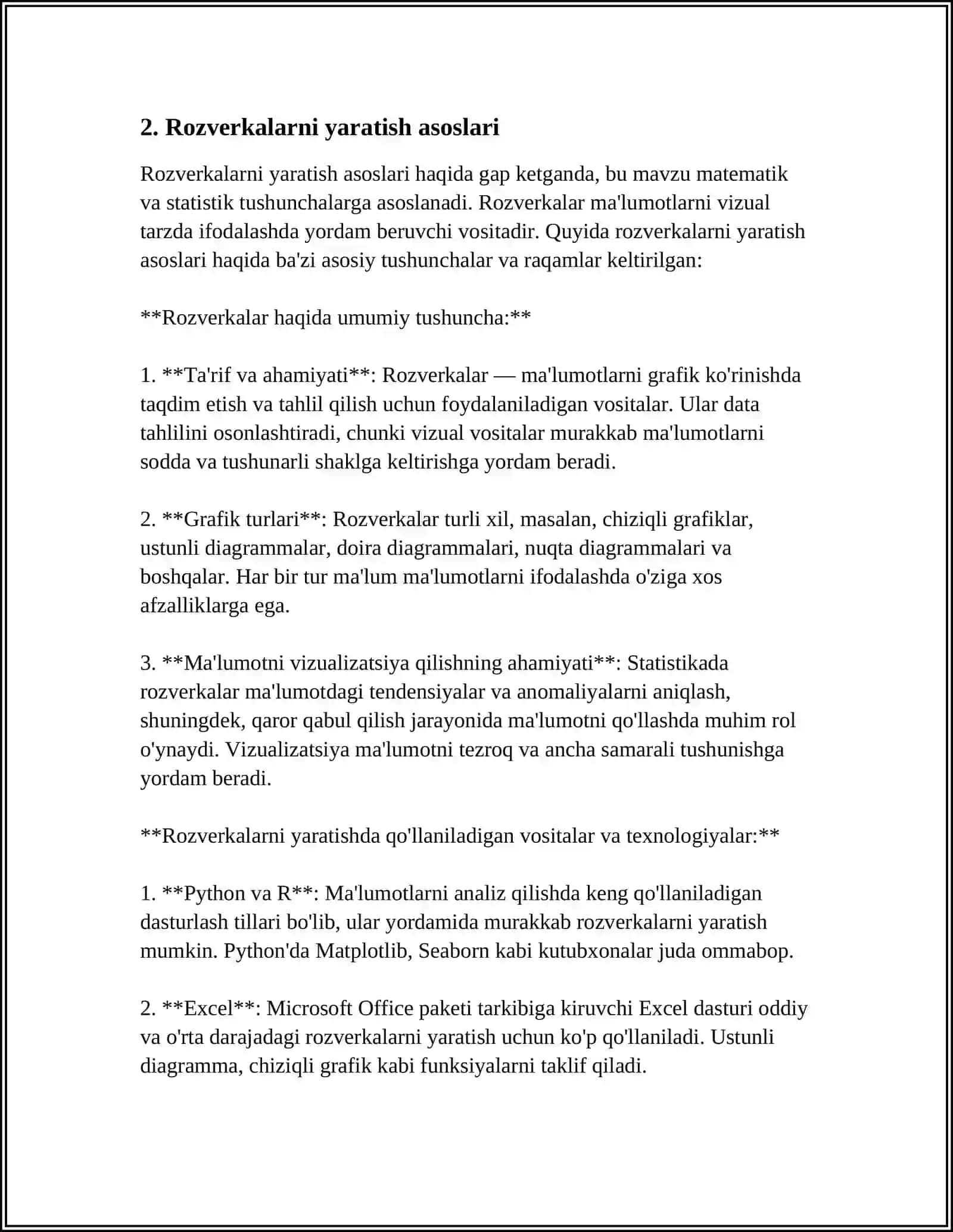 ROZVYORKA QILISH VA ULARDAN FOYDALANISH 4