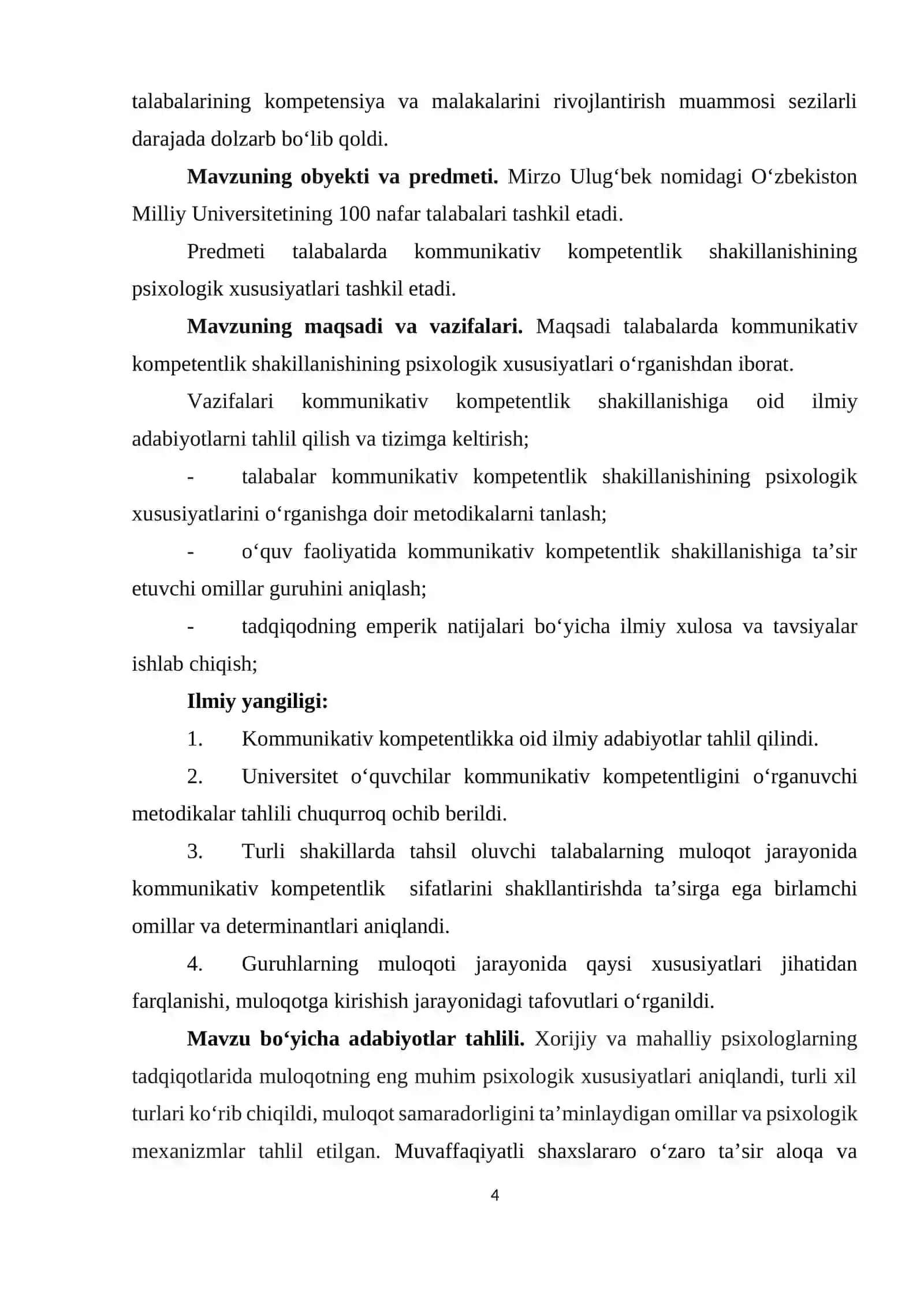 TALABALARDA KOMMUNIKATIV KOMPETENTLIK SHAKILLANISHINING PSIXOLOGIK XUSUSIYATLARITALABALARDA KOMMUNIKATIV KOMPETENTLIK SHAKILLANISHINING PSIXOLOGIK XUSUSIYATLARI 4