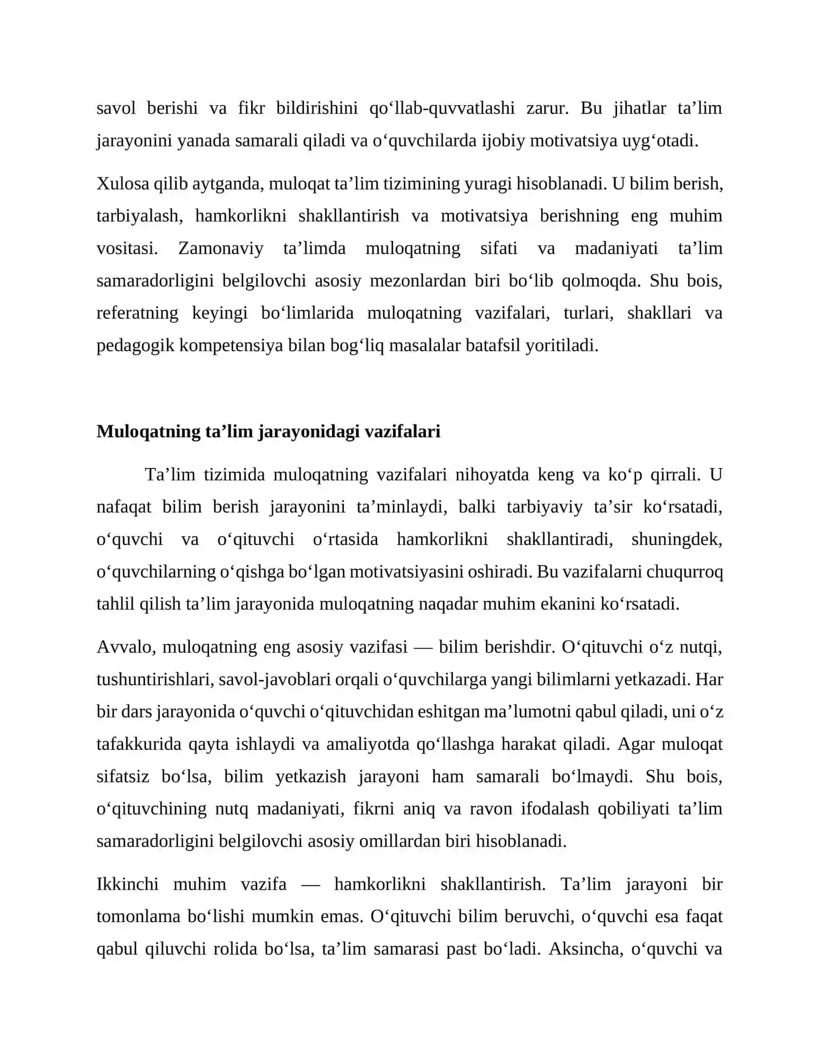 Muloqatning ta'lim tizimida tutgan o'rni 4