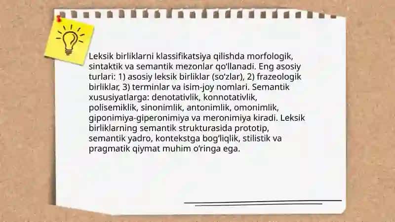 Leksik birliklar va ularning semantik strukturasi 4