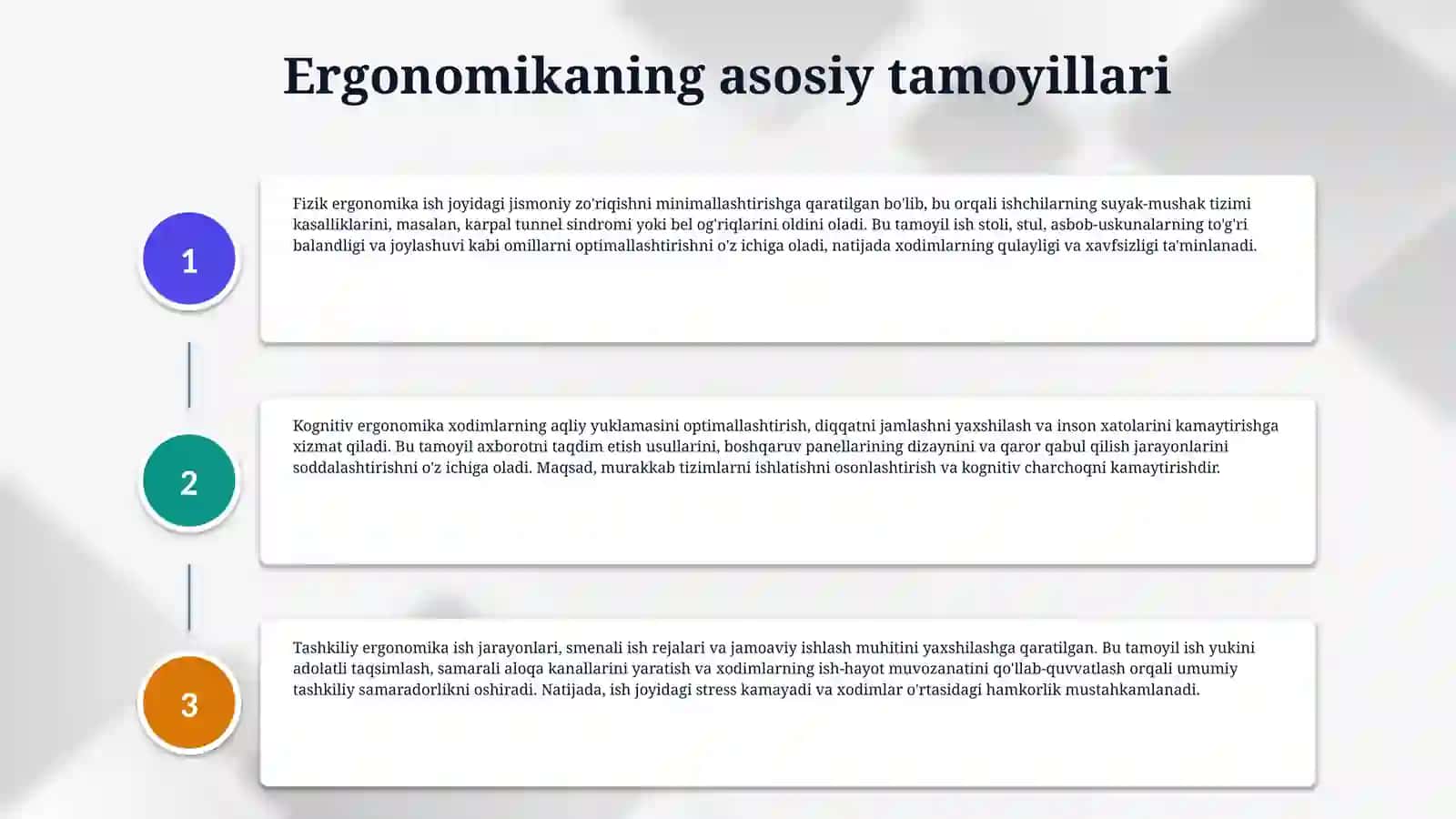 Mehnatni muhofaza qilishda erganomika va psixologiyaning ahamiyati 4