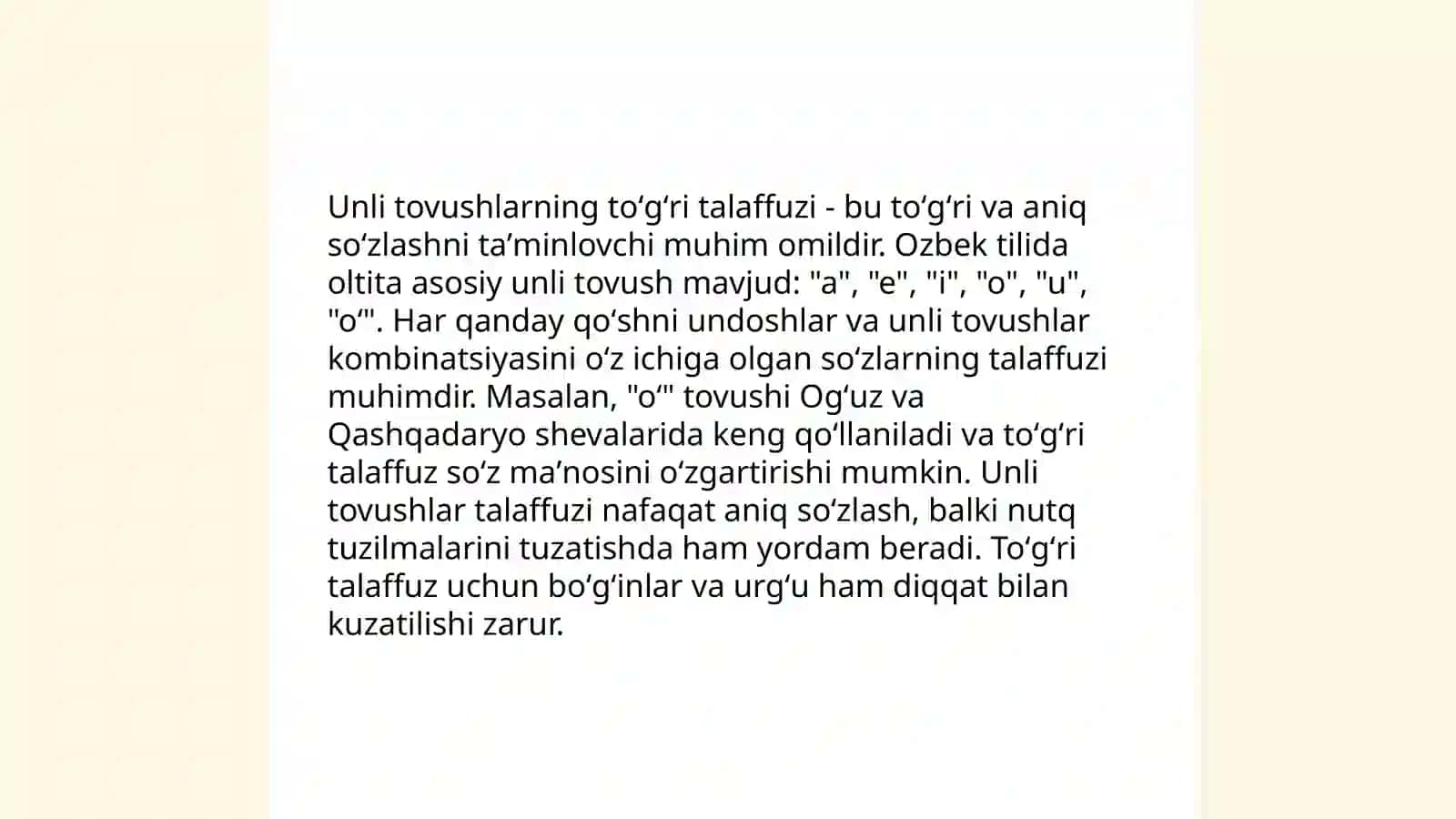 Ta'lim Ózbek tilining orfoepiyasi va asosiy imlo qoidalari 4