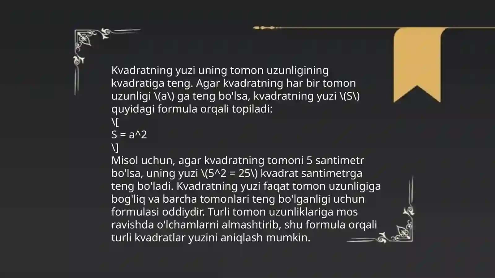 To‘g‘ri to‘rtburchakli figuraning yuzini topish 4