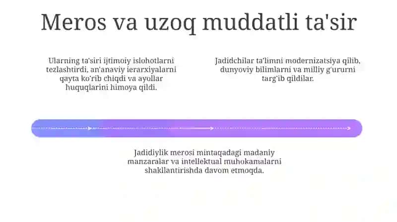 Madaniy o'zgarishlar va Jadidchilik merosi 4