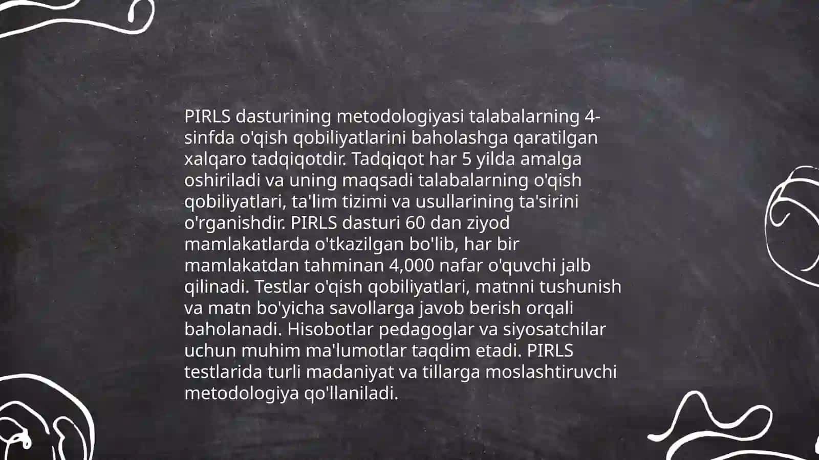 PIRLS xalqaro baholash dasturi mazmun va mohiyati 4