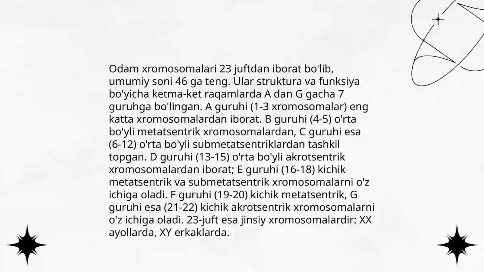 Hayvon va odam xramosomalarining morfo funksianal xaraktrestikasi 4