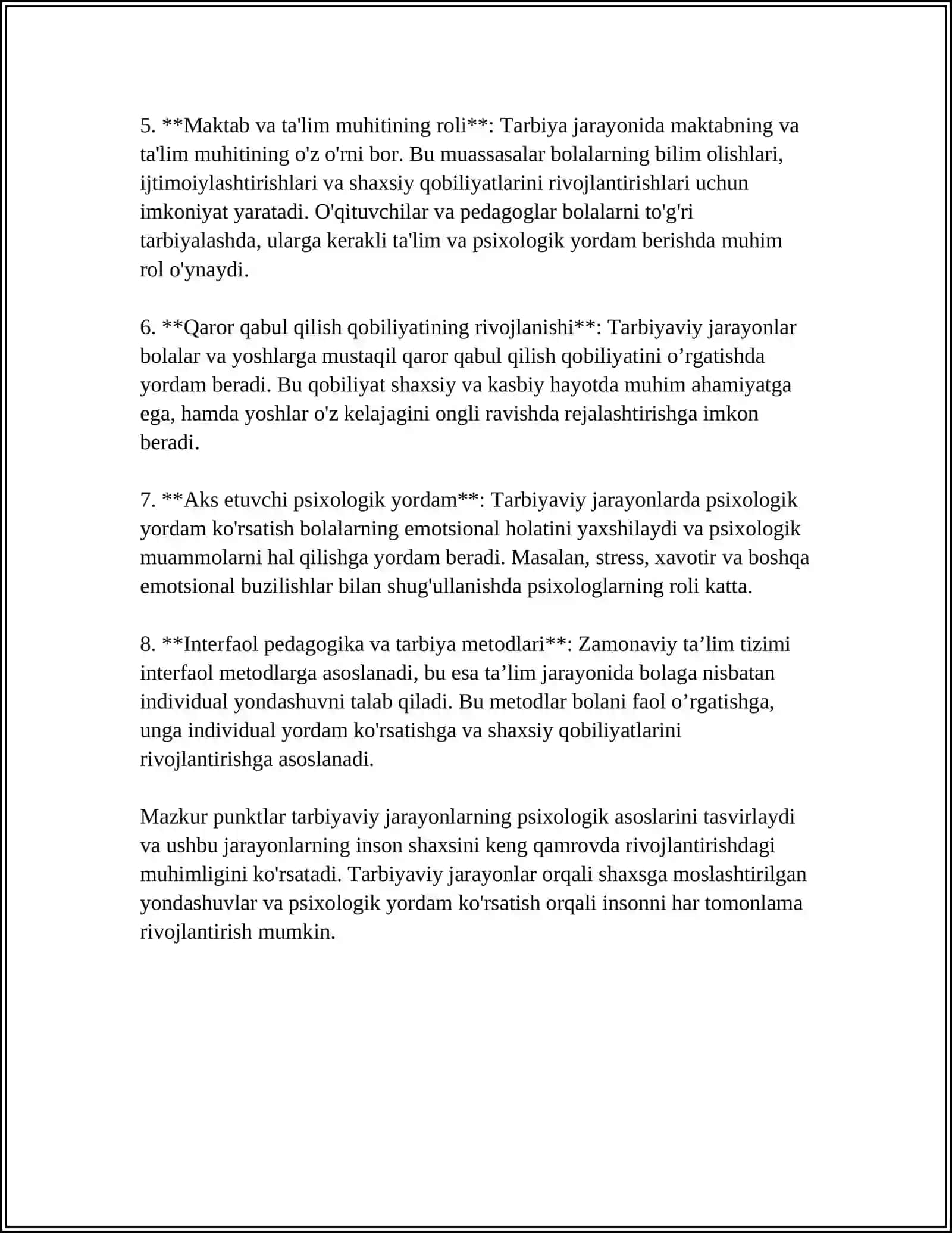 TARBIYA FANINI O‘QITISHGA PSIXOTERAPEVTIK, IJODIY TADQIQIY VA FAOLIYAT 4