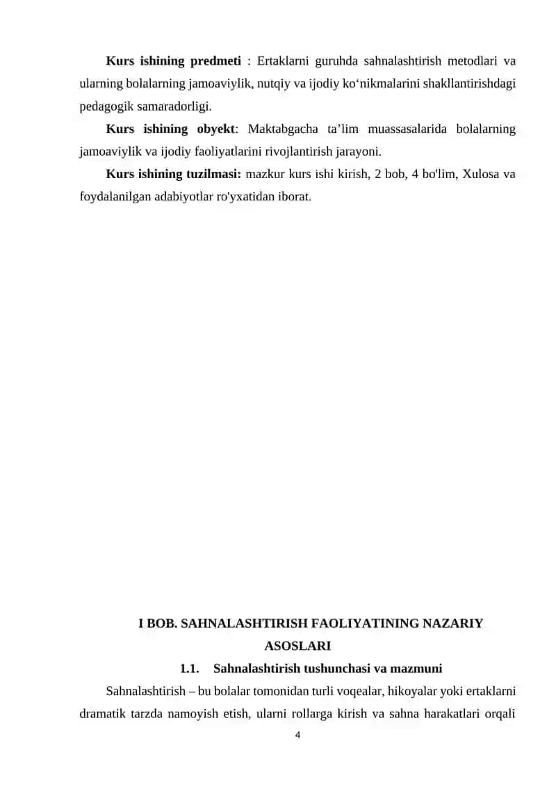 MAKTABGACHA TA'LIM TASHKILOTIDA SAXNALASHTIRISH FAOLIYATINI TASHKIL QILISH 4